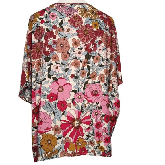 NATURAL LIFE Floral V-Neck Blouse - Multicolor - Picture 4 of 6